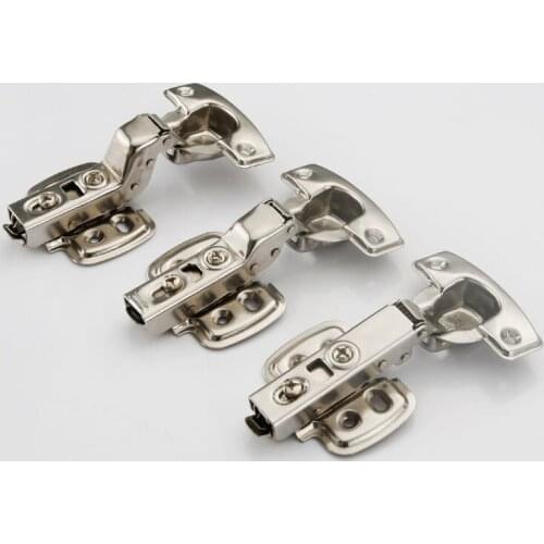 Stainless Steel Door Hydraulic Hinges Full Half Overlay Cupboard Hinge Damper Buffer Close Cabinet Kitchen Furniture Hardware