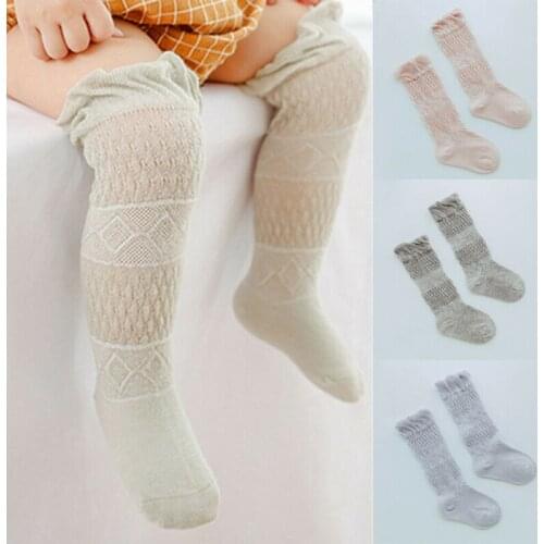 Newborn Baby Girl Princess Lace Mesh Breathable Socks Anti Slip Floor Knee High Socks Infant Kid Gift 0-5Y