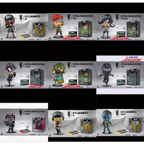 10cm Ubisoft Regenboog Zes Game Anime Beeldje Perifere Stralen Jaeger Popelen Voorhamer Vonk Model Pop Decoratie Figuur Puppets