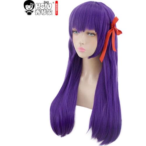 HSIU High quality Fate/stay night Sakura Matou Anime game Cosplay Wig Costume Play Wigs Halloween Costumes Hair free shipping
