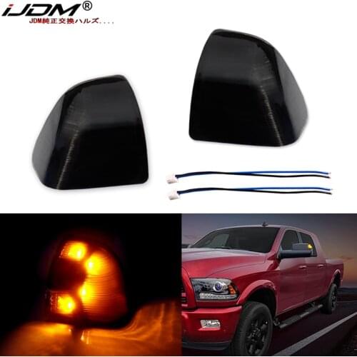 IJDM Amber Side Mirror Marker Lamps For 2010-2018 Dodge Ram 1500 2500 3500 4500 5500 Side Mirror Turn Signal Light 12V
