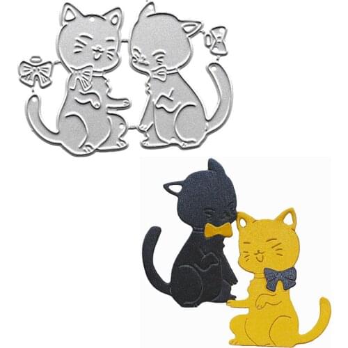Cat Cutting Dies Corte De Metal Handmade DIY Stencil Paper Card Making Photo Album Decor Mold Clear Stamps And Scrapbooking Dies
