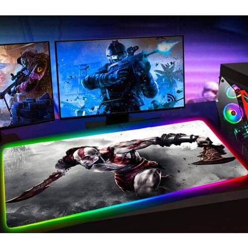 RGB God of War XL Mausepad Gaming Accessories Mouse Pad Gamer 90x30 Mousepad Keyboard Pad Mause Pad No-slip with Backlit 60x30