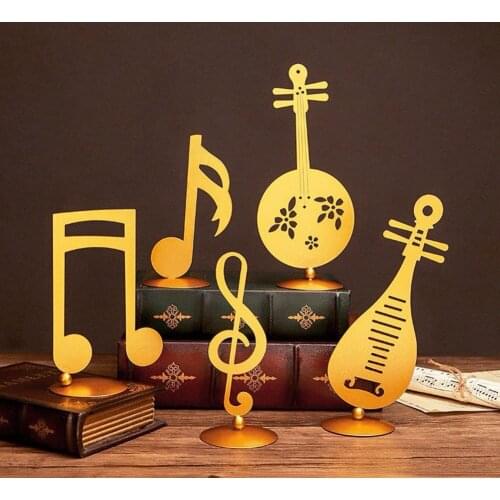 Creative Nordic Golden Iron Art Self-eating Musical Note Model Ornaments Desktop Decoration Crafts Ornaments