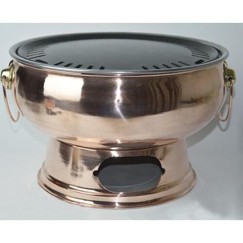 Copper barbecue grill​ Korean barbecue charcoal stove non-stick cookware table bbq grills heating stove 006