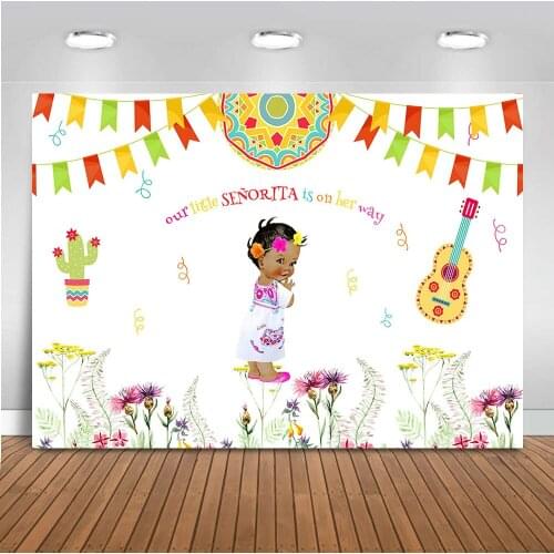 Neoback Fiesta baby shower photography backdrop newborn party decoration banner for photographic background birthday party 491