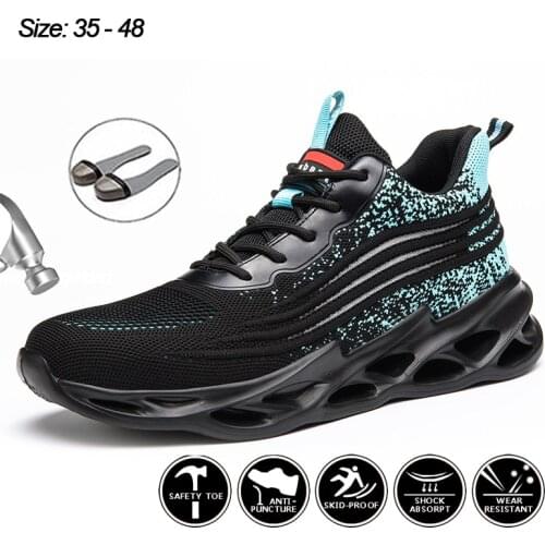 Men Work Shoes Steel Toe cap Safety Boots European Standard Anti-smash Anti-puncture Sport Shoes Lightweight Men Safety Boots