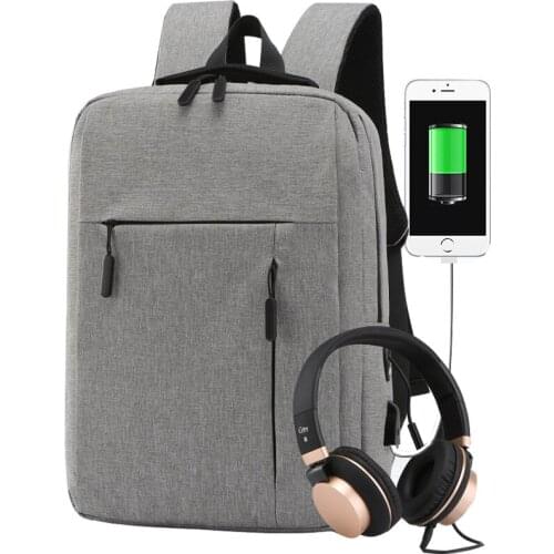 USB Charging Men Backpack 15.6 Inch Laptop Bag School College Student Travel Rucksack