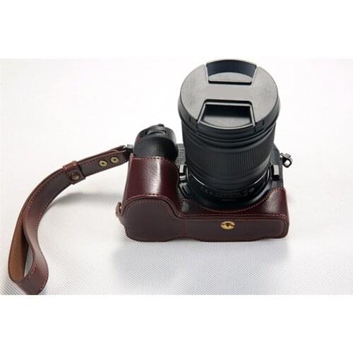 Genuine Cowhide Leather Half Body Camera Case BASE For Nikon Z7 Z6 (Any Lens) With Battery Opening+Genuine Hand Rope