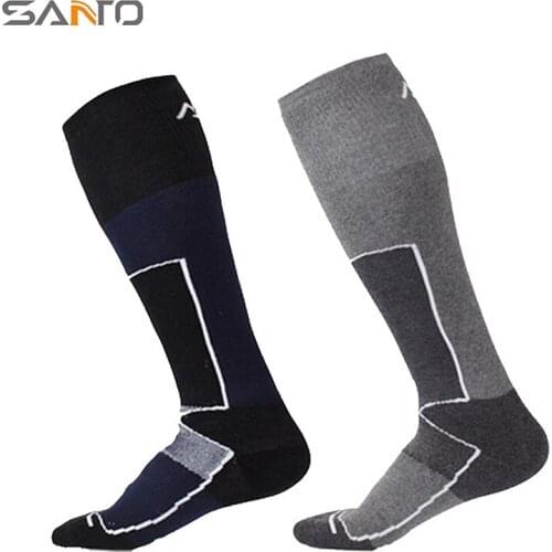 New Winter SANTO Thermal Ski Socks Cotton Sport Snowboard Cycling Socks Thermosocks Leg Warmers For Men Women 4Colors