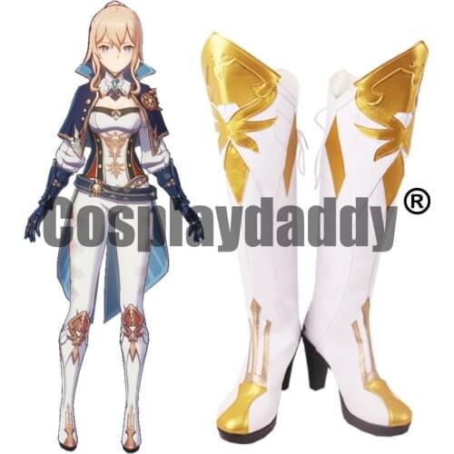 Genshin Impact Mondstadt Knights of Favonius Dandelion Knight Lionfang Knight Jean Gunnhildr Game Cosplay Shoes Heel Boots S008