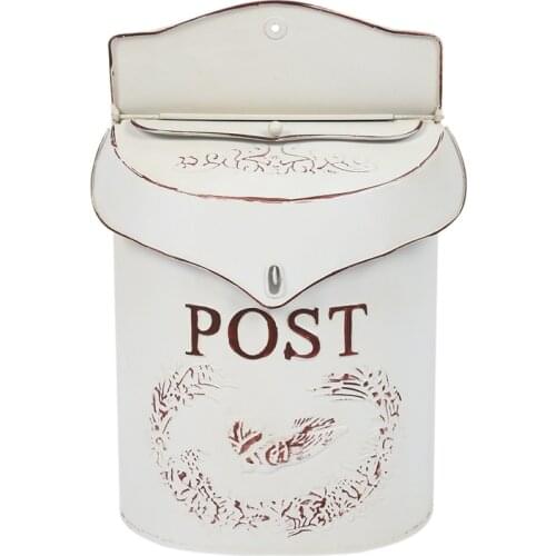 Post Box Post Shabby Blue Bird Post Box Vintage Country House(White)