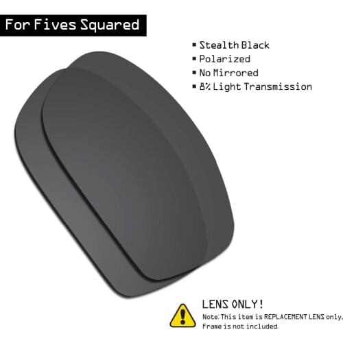 SmartVLT Polarized Sunglasses Replacement Lenses for Oakley Fives Squared - Stealth Black