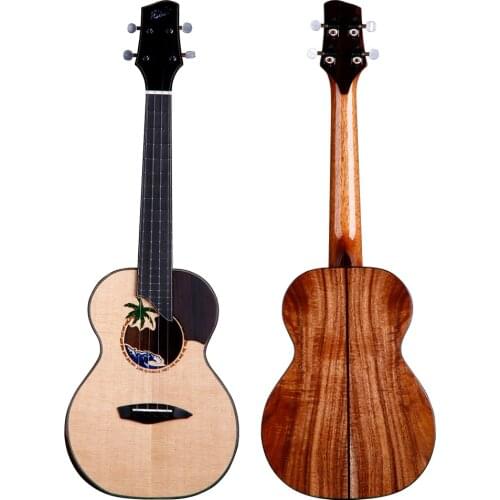 Riobo Sea 26 inch Solid Ukulele Tenor AAA Solid Sitaka Koawood With Bag 4 Strings Guitar Gloss Finish With Capo/Tuner/Strap