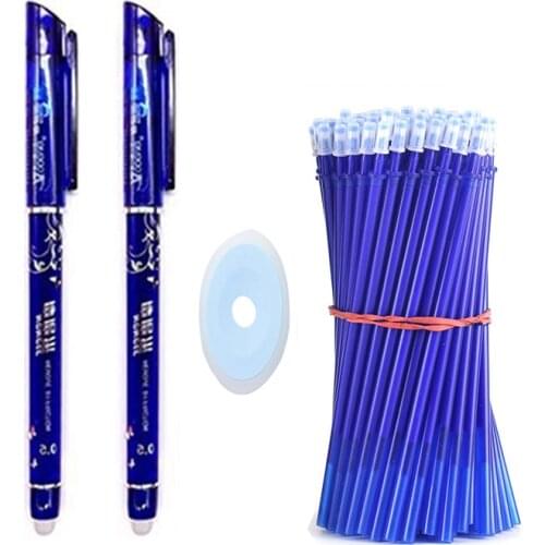 Magic Erasable Gel Pen Set 0.5mm Erasable Pen Refill Rod Blue Black Ink Washable Handle For School Stationery Office Writing