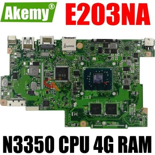 With 4G RAM + With HDD hard disk interface N3350 CPU Laptop Motherboard For Asus E203N E203NA Notebook mainboard test OK