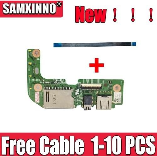 SAMXINNO Original For ASUS X555 X555U X555UJ_IO USB AUDIO CARD READER BOARD With Cable REV:2.0 MB 100% Tested Fast Ship