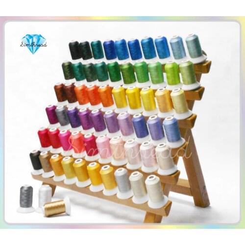 Simthread 63 Brother Colors Polyester Embroidery Thread Plus 3 Layers Thread Spool Organizer Free Shipping