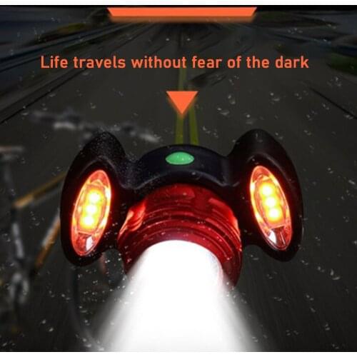 Bicycle tail light carat type bicycle warning light USB charging 10w white light color safety headlight tail light 9 hours
