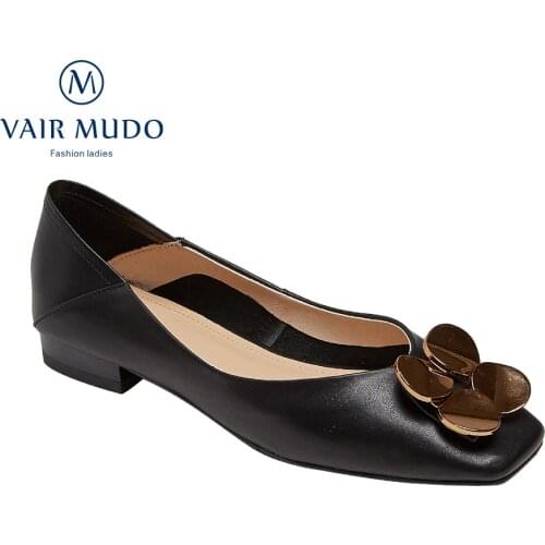 VAIR MUDO Women Pumps Shoes Mary Janes Elegant Fashion Shoes Spring Autumn Black White Office & Career Round Toe Solid D268L