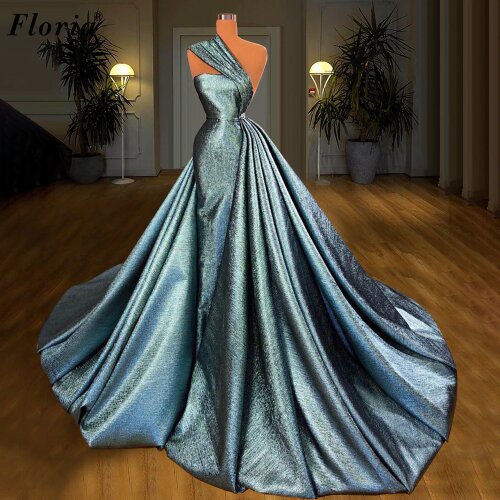 3 Designs Blue Evening Dresses 2021 Long Mermaid Prom Dresses For Women Party Dubai Halter Photography Gowns Robes De Bal