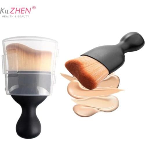 1pcs Makeup Brush With Cover Curved Foundation Brush Contour Brush Cosmetic Brush With Cover Makeup Tool Accessories