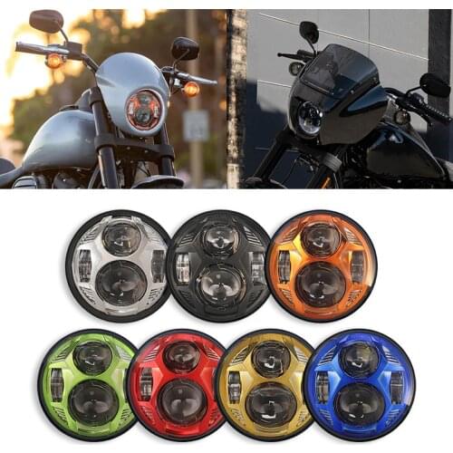 2020 Special design Multicolor motorcycle Projector Headlight 75W 5 3/4 Round LED Driving light for Harley FXR2, R3, R4 FLSTSB
