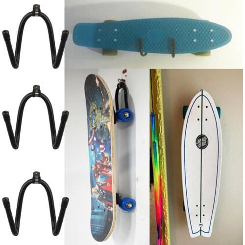3x Universal Skateboard & Scooter Wall Hanger Rack Mount decks longboard display