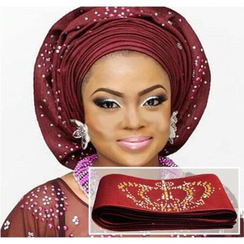 Promotion African aso oke headtie Multi-colored African aso oke Newest african headtie wrapper 8.6meters for party
