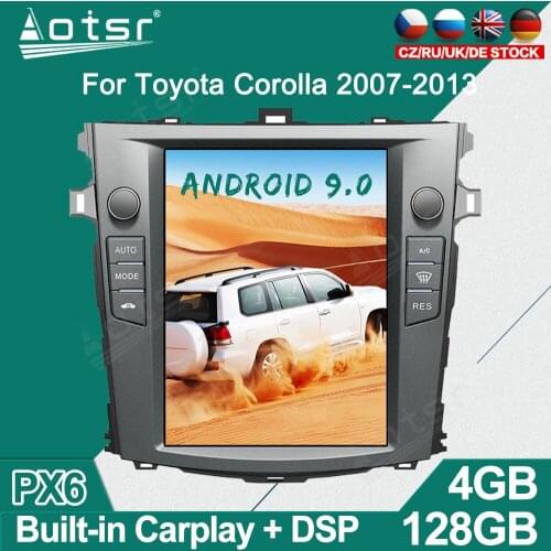 Tesla Style For Toyota Corolla 2007+ Android Car Radio Player GPS Navigation Auto Stereo Multimedia Video Headunit DSP carplay