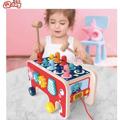 Wooden Whac-a-mole play toy Montessori Eye-hand coordination poke a mole Educational Toys Puzzle Game Restoration Training Toy