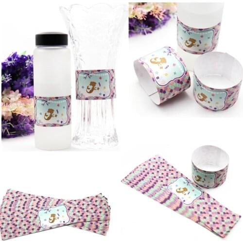 24pcs 5*23cm Mermaid Stickers Mermaid Theme Party Decorations Kids Party Girls Party Birthday Favor Water Bottle Sticker