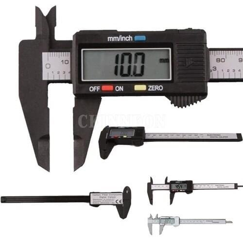 DHL 100 PCS 150mm 6inch LCD Digital Electronic Carbon Fiber Vernier Caliper Gauge Micrometer
