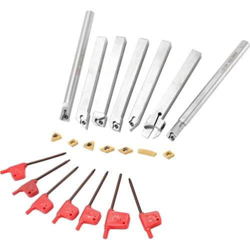 KKMOON 10mm Lathe Boring Bar Carbide Insert Wrench Good Toughness Semi-finishing Turning Tool Holder 21PCS