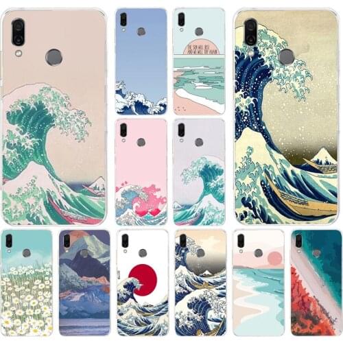 30A Wave Art Japanese Green Illust Classic Soft Silicone Tpu Cover phone Case for huawei Honor 8 8a Prime 8s 8x 9 9x 10i 10 lite