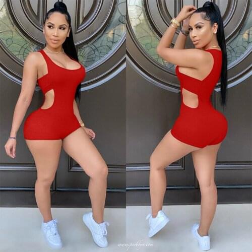 Jumpsuit Women Summer Clothes Sleeveless Sexy Bodysuit Romper One Piece Outfits Tracksuit Lounge Streetwear Wholesale Items