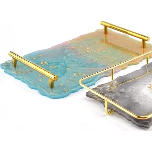 Hot Big Rectangle Plate Resin Mold Fruit Disc Tea Tray UV Resin Mould Coaster Silicone Molds Art Craft Jewelry Display Tools