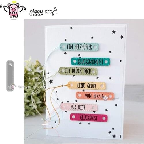 Piggy Craft metal cutting dies cut die mold Oval label tag Scrapbook paper craft knife mould blade punch stencils dies