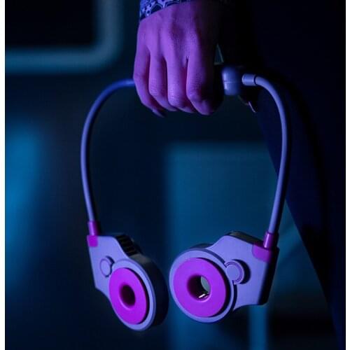 Yenvk Mini Fan USB Rechargeable Bladeless Fan Neck Fan For Sport 3 Speed Neck Fan No Leafless Fan Of 4800mah