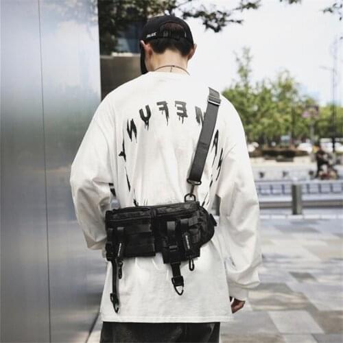 Multifunctional Tactical Crossbody Bags Men Women Harajuku Fashion Techwear Detachable Chest Bag Hip Hop Waterproof Waist Bag