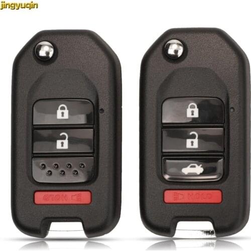Jingyuqin Modified Remote Car Key Fob Shell For Honda GREIZ Civic City XRV Vezel 2/3/4 Buttons Foilding Flip Case