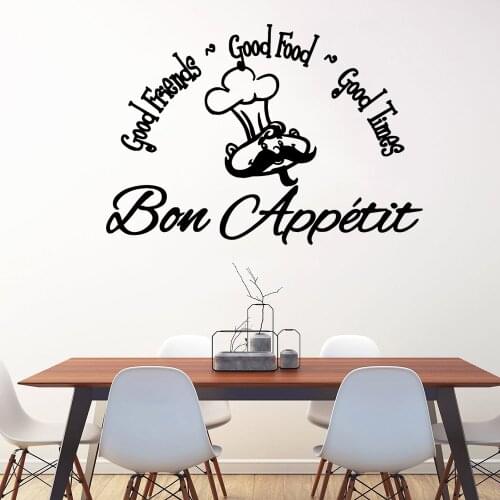 Cartoon Bon Appetite Home Decor Wall Stickers For Home Decor Living Room Bedroom Diy Pvc Home Decoration Accessories