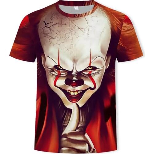 2021 summer new style mens/womens clown 3DT shirt digital printing 3dt shirt casual hip-hop printing T-shirt top