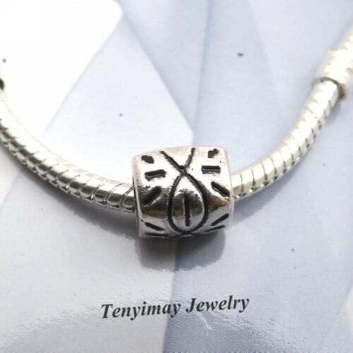 Wholesale 50pcs Antique Alloy Beads European Charm Beads For Snake Chain Bracelet LB830