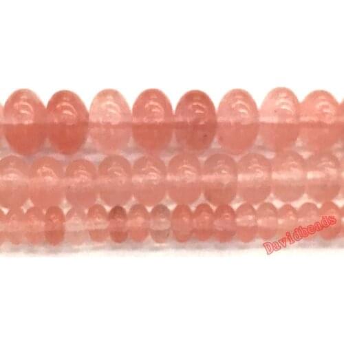 Wholesale Pink Cherry Quartz Beads Natural Stone Spacer Rondelle Beads For Jewelry Making Charm DIY Bracelet