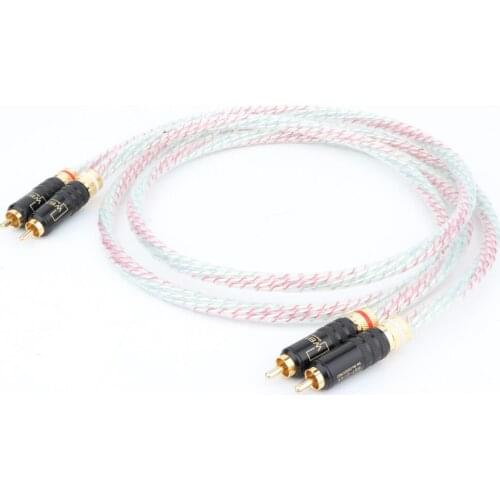 Pair Hifi valhalla OCC silver plated RCA Audio interconnect Cable With wbt0144 audio Cable Hi-end RCA to RCA Extension Cable