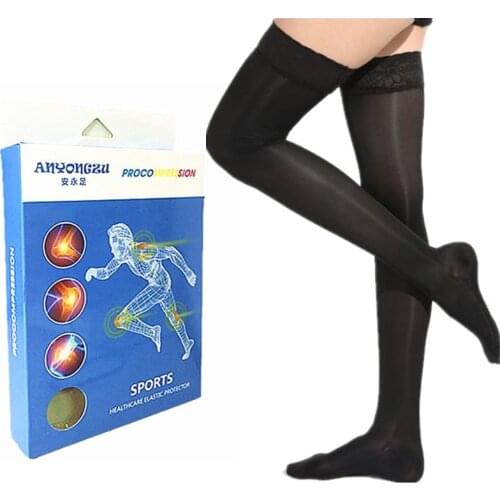 Professional Medical Prevent Varicose Veins Compression Pressure Stocking High Quality Thin Reinforced Heel Knee-high Stockings