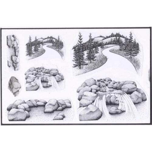 Mountain forest Clear Stamp for Scrapbooking Transparent Silicone Rubber DIY Photo Album Decor 0310