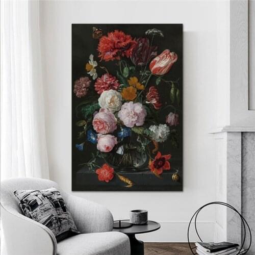 Retro Russia Beautiful Flower Oil Painting Printed Home Decor Canvas Painting Modular Pictures Vintage Posters Prints no frame