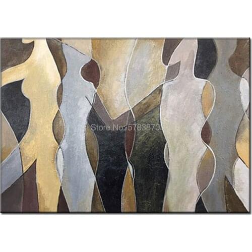 Hand painted Modern nude Wall Art Picture fashion Women oil Paintings red orange Canvas art painting home decoration